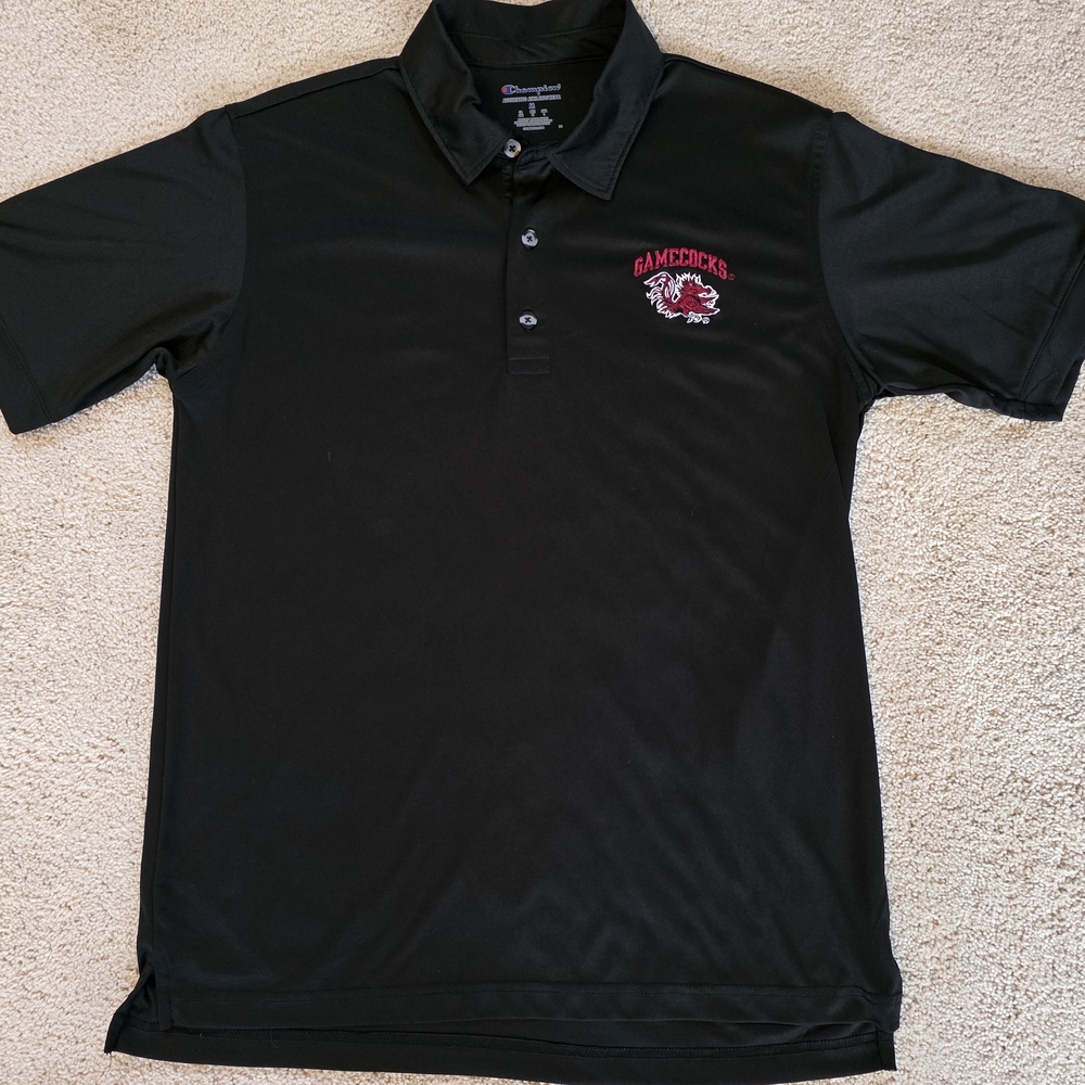 Champion Black Polo Shirt with Garnet Gamecocks Logo